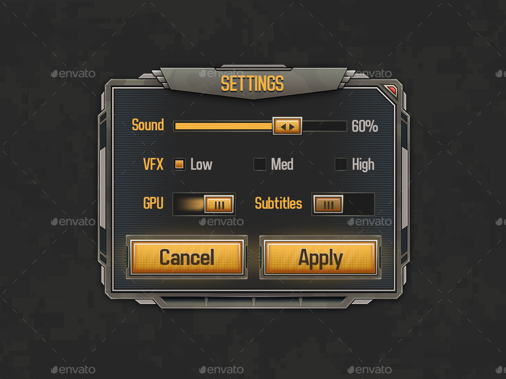 War Game Army Mobile UI, Game Assets GraphicRiver